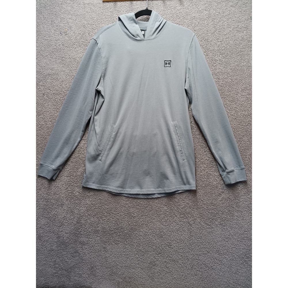 Under Armour Hooded Long Sleeve Shirt Gray Men's Medium Pullover